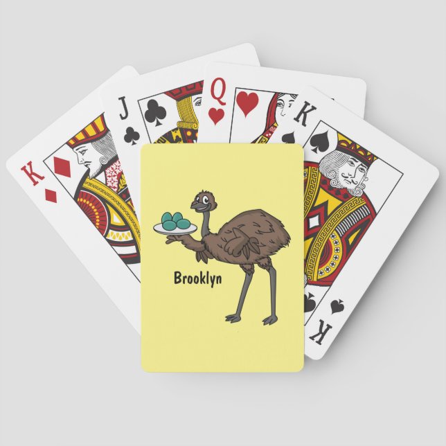 Emu med äggens tecknad illustration casinokort (Baksidan)