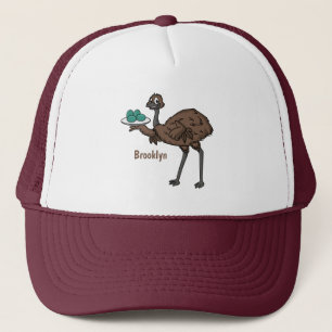 Emu med äggens tecknad illustration keps