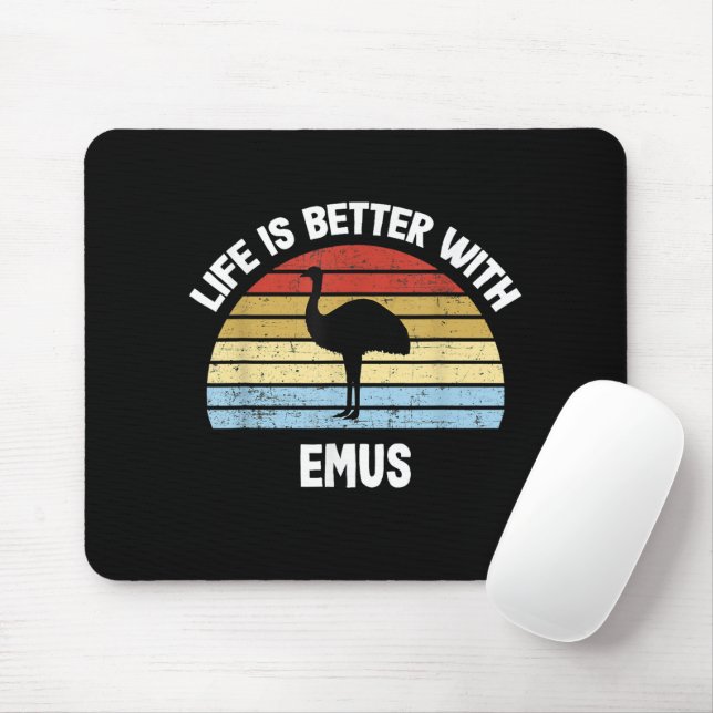 Emu med tysk text Das Leben ist besser Musmatta (Med mus)