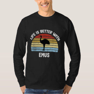 Emu med tysk text Das Leben ist besser T Shirt