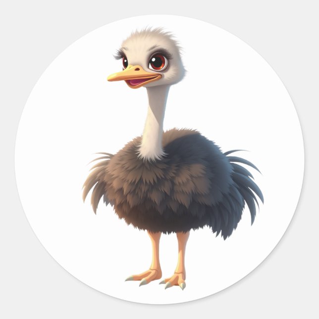 Emu Stickers Runt Klistermärke (Framsida)