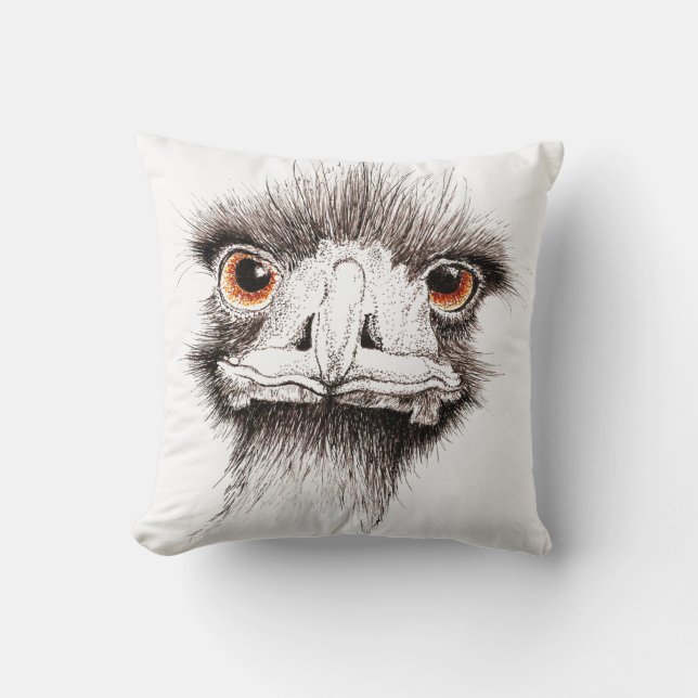 Emu vid Inkspot Kudde (Framsida)