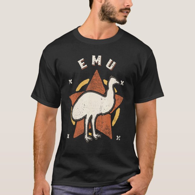 Emu Vintage Retro Classic Animal T Shirt (Framsida)