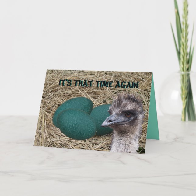 Emuen & Ägg-skräddarsy något tillfälle Kort (Framsida)