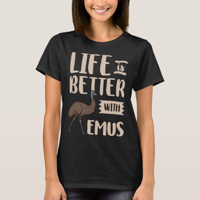 Emukostym Australien Struts Fågel T Shirt (Framsida)