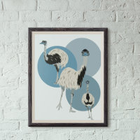 Emus and Blue Circles Modern Stil