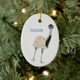 Emus Bird Älskare Personlig Julgransprydnad Keramik