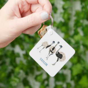 Emus Bird Älskare Personlig Nyckelring