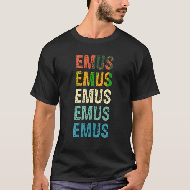 Emus Retro Vintage T Shirt (Framsida)