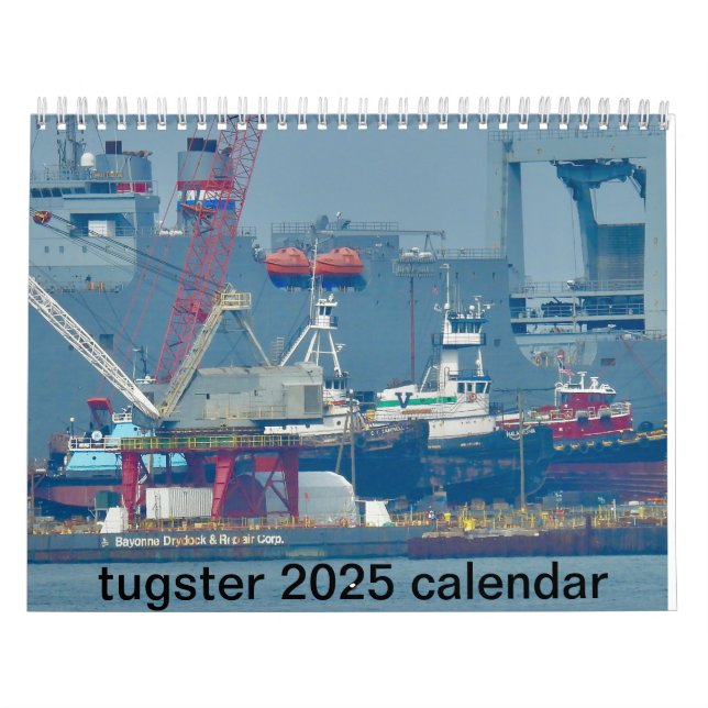 En 2025-kalender med dramatiska tugboat-foton. kalender (Omslag)