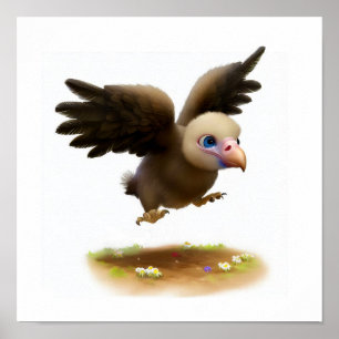 En 3D-återgiven vattenfärgsbild av en Condor Poster
