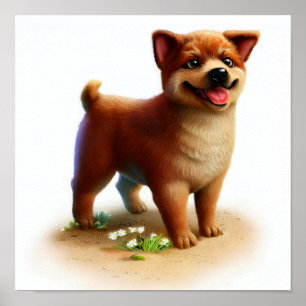 En 3D-målning av en australisk bosshund Poster