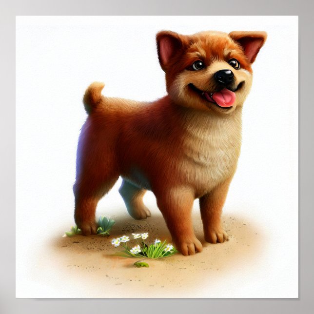 En 3D-målning av en australisk bosshund Poster (Framsidan)