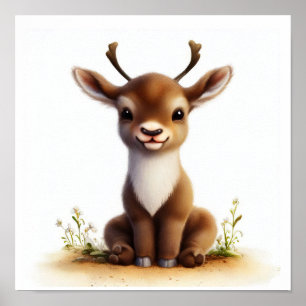 En 3D-renderad vattenfärgsbild av en Västindiou Poster