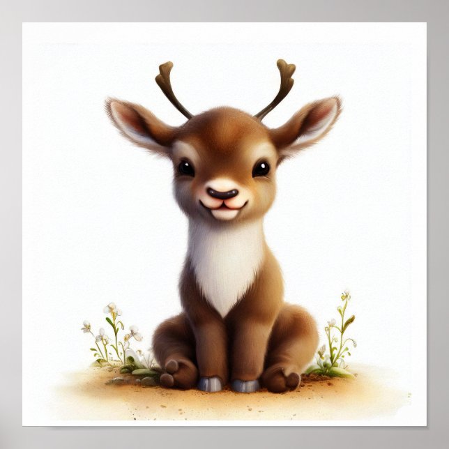 En 3D-renderad vattenfärgsbild av en Västindiou Poster (Framsidan)