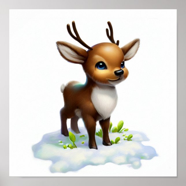 En 3D-renderad vattenfärgsbild av en Västindiou Poster (Framsidan)