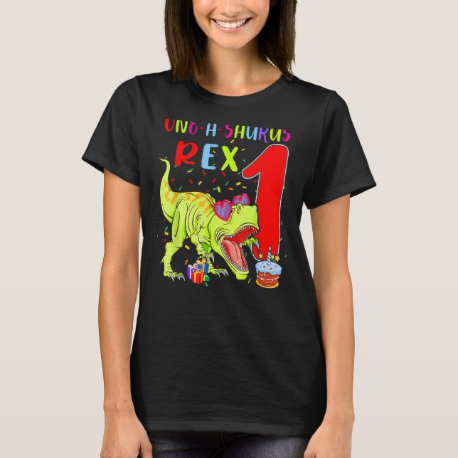 En A Saurus 1 Rex T rex Dinosaur-solglasögon 1:a B T Shirt (Framsida)
