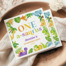 En A-Saurus Dinosaur första Födelsedagsfesten Pappersservett