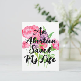 En abort räddade mitt liv (blommig) vykort