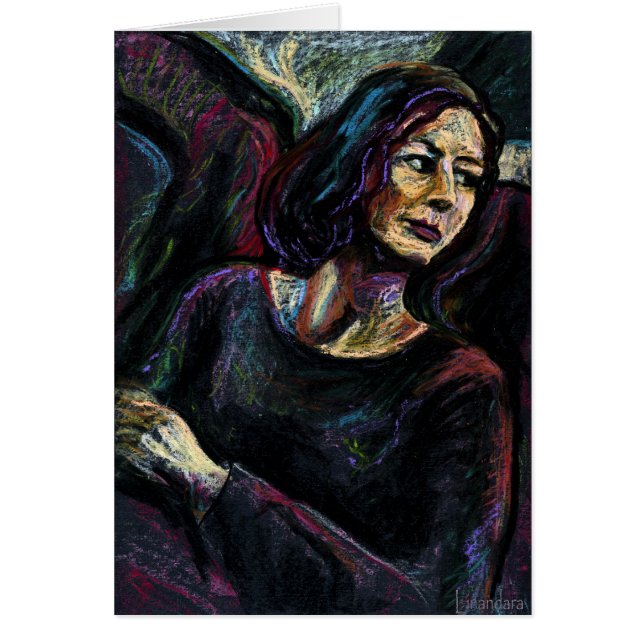 En absolut främling - en pastellsmärtsam olja hälsningskort (Framsidan)