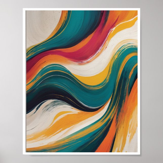 En Abstrakt Art Wall Poster fluiditet och rörelse (Framsidan)