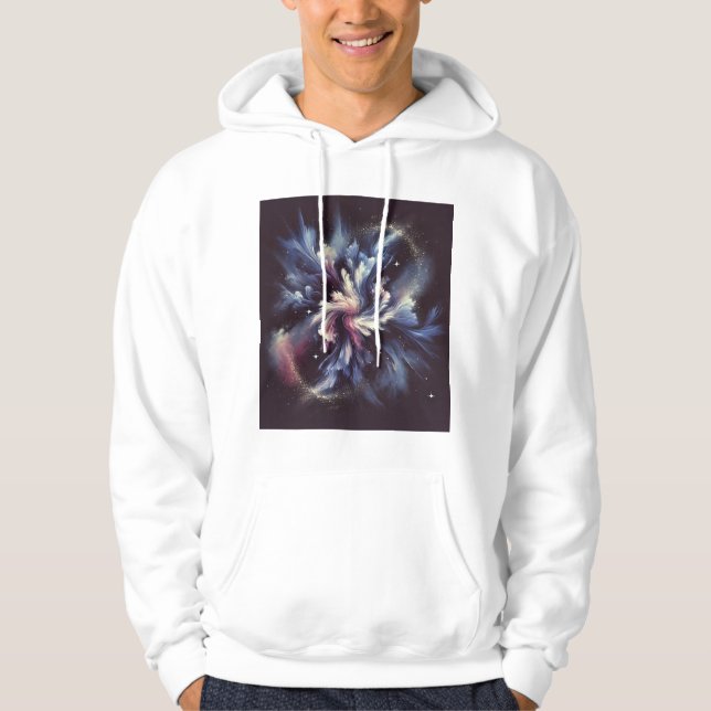 En abstrakt galaxisk design som fångar mysteriet m hoodie (Framsida)