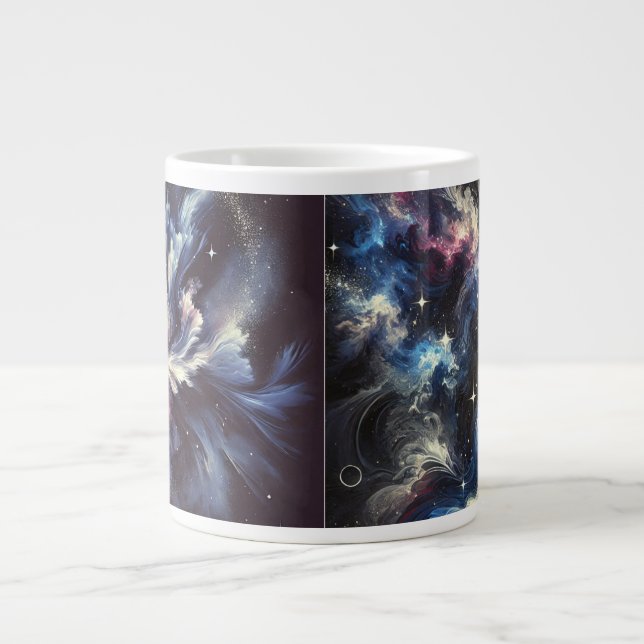 En abstrakt galaxisk design som fångar mysteriet m jumbo mugg (Framsidan)