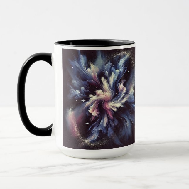 En abstrakt galaxisk design som fångar mysteriet m mugg (Vänster)
