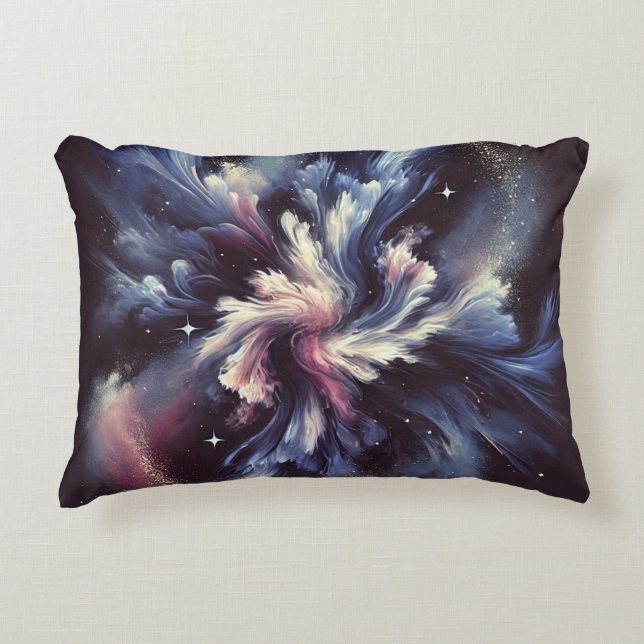 En abstrakt galaxisk design som fångar mysteriet m prydnadskudde (Framsidan)