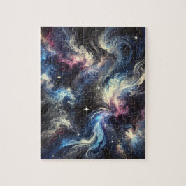 En abstrakt galaxisk design som fångar mysteriet m pussel