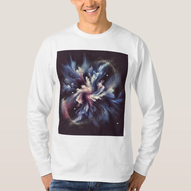 En abstrakt galaxisk design som fångar mysteriet m t shirt (Framsida)