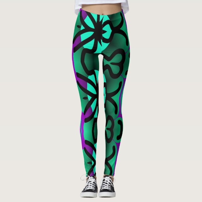 En abstrakt mönster "Ratti_Kreativ_Arts" leggings (Framsida)