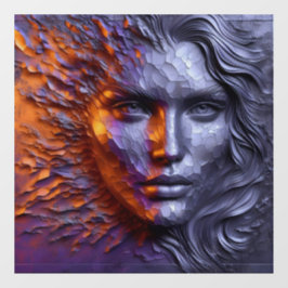 En Abstrakt Porträtt av kvinnans Ansikte - 3D-präg