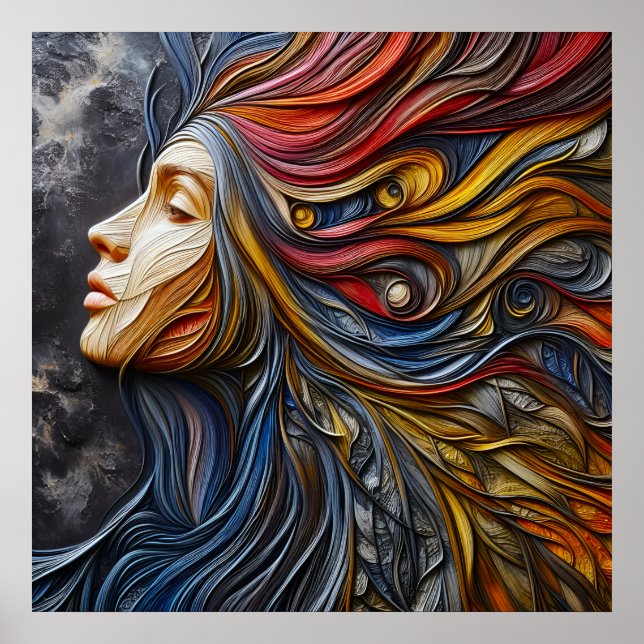 En Abstrakt Porträtt om kvinnan med arrogans Poster (Framsidan)