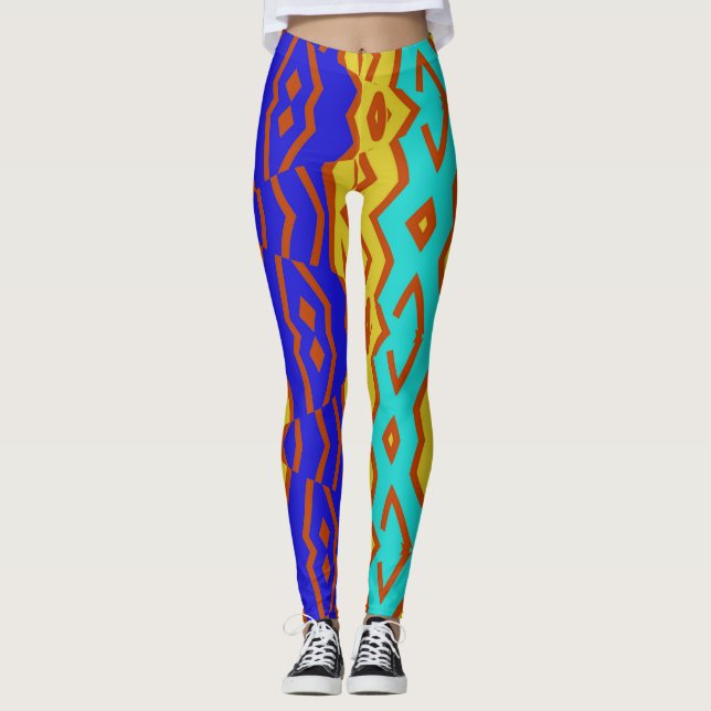 En abstrakt "Ratti_Kreativ_Arts"-kopplingar Leggings (Framsida)