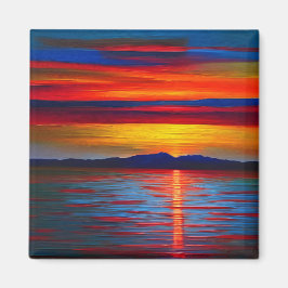 En abstrakt version av havssolnedgången magnet