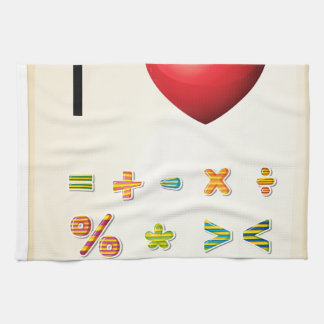 En affischvisning kärleken av matematik kökshandduk