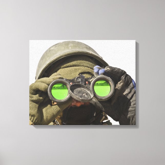 En afghansk soldat söker horisonten canvastryck (Framsida)
