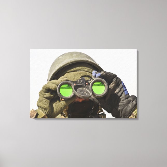 En afghansk soldat söker horisonten canvastryck (Framsida)