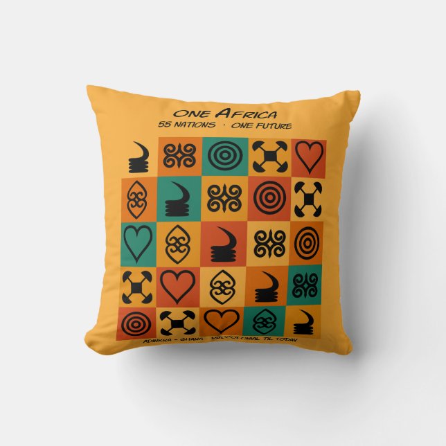 En Afrika – Adinkra – Ghana -  Kudde (Framsida)