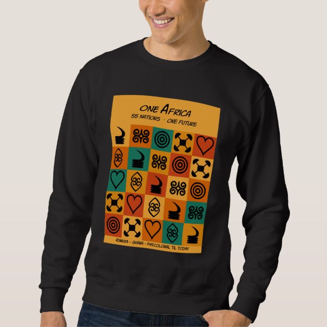 En Afrika – Adinkra – Ghana -  Lång Ärmad Tröja (Framsida)