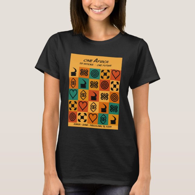 En Afrika – Adinkra – Ghana -  T Shirt (Framsida)