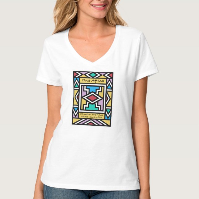 En Afrika – Ndebele – Sydafrika & Zimbabwe -  T Shirt (Framsida)