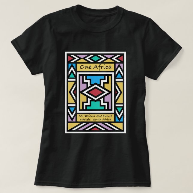 En Afrika – Ndebele – Sydafrika & Zimbabwe -  T Shirt (Design framsida)