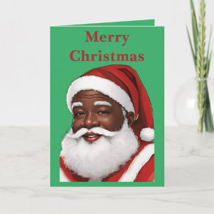 En afrikansk amerikansk Jultomten Blank jul Kort