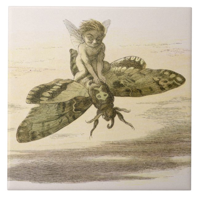 En aftonritt, illustration från 'i Fairyland: Kakelplatta (Framsidan)