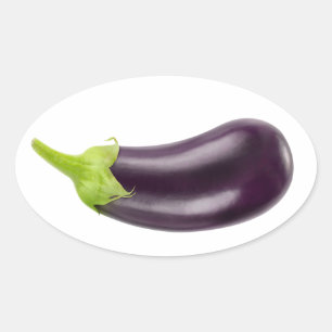 En äggplanta ovalt klistermärke