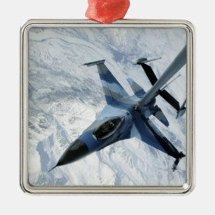 En Aggressor F-16 sitter i kontakt placerar Julgransprydnad Metall
