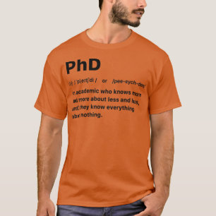 En akademiker som vet mer och mer om mindre t shirt