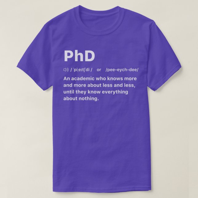 En akademiker som vet mer och mer om mindre t shirt (Design framsida)